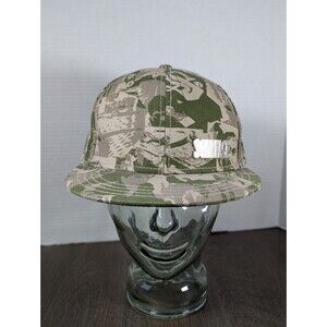VTG SCARFACE Movie Scene Camo Print Fitted Cap Hat XL Green Tan Camouflage